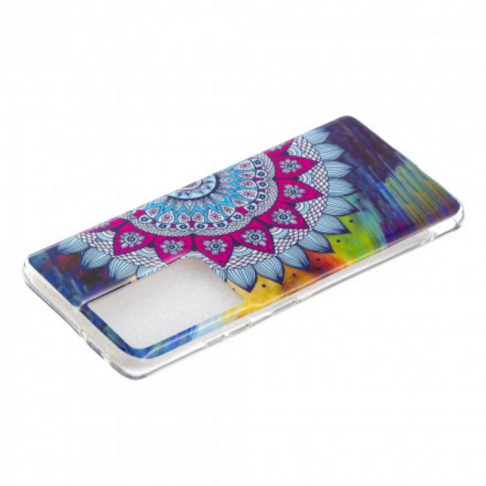 Hoesje voor Samsung Galaxy S21 Ultra 5G Fluorescerende Kleurrijke Mandala