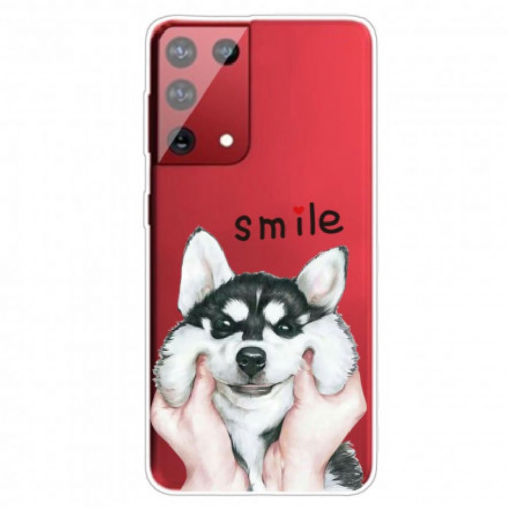 Hoesje voor Samsung Galaxy S21 Ultra 5G Glimlach Hond