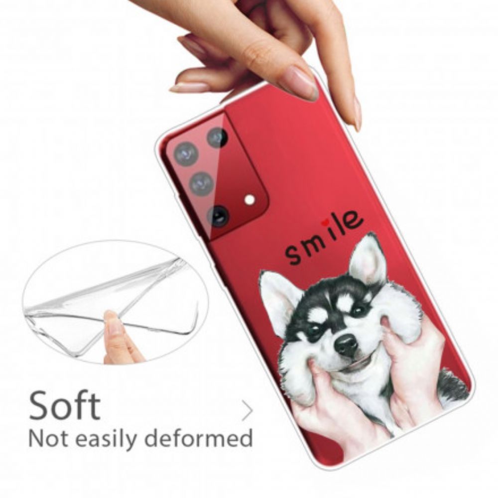 Hoesje voor Samsung Galaxy S21 Ultra 5G Glimlach Hond