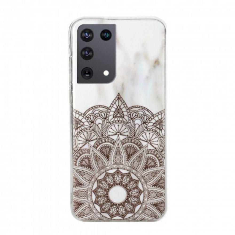 Hoesje voor Samsung Galaxy S21 Ultra 5G Marmeren Mandala