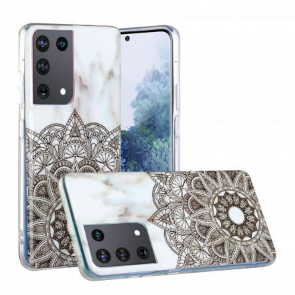 Hoesje voor Samsung Galaxy S21 Ultra 5G Marmeren Mandala