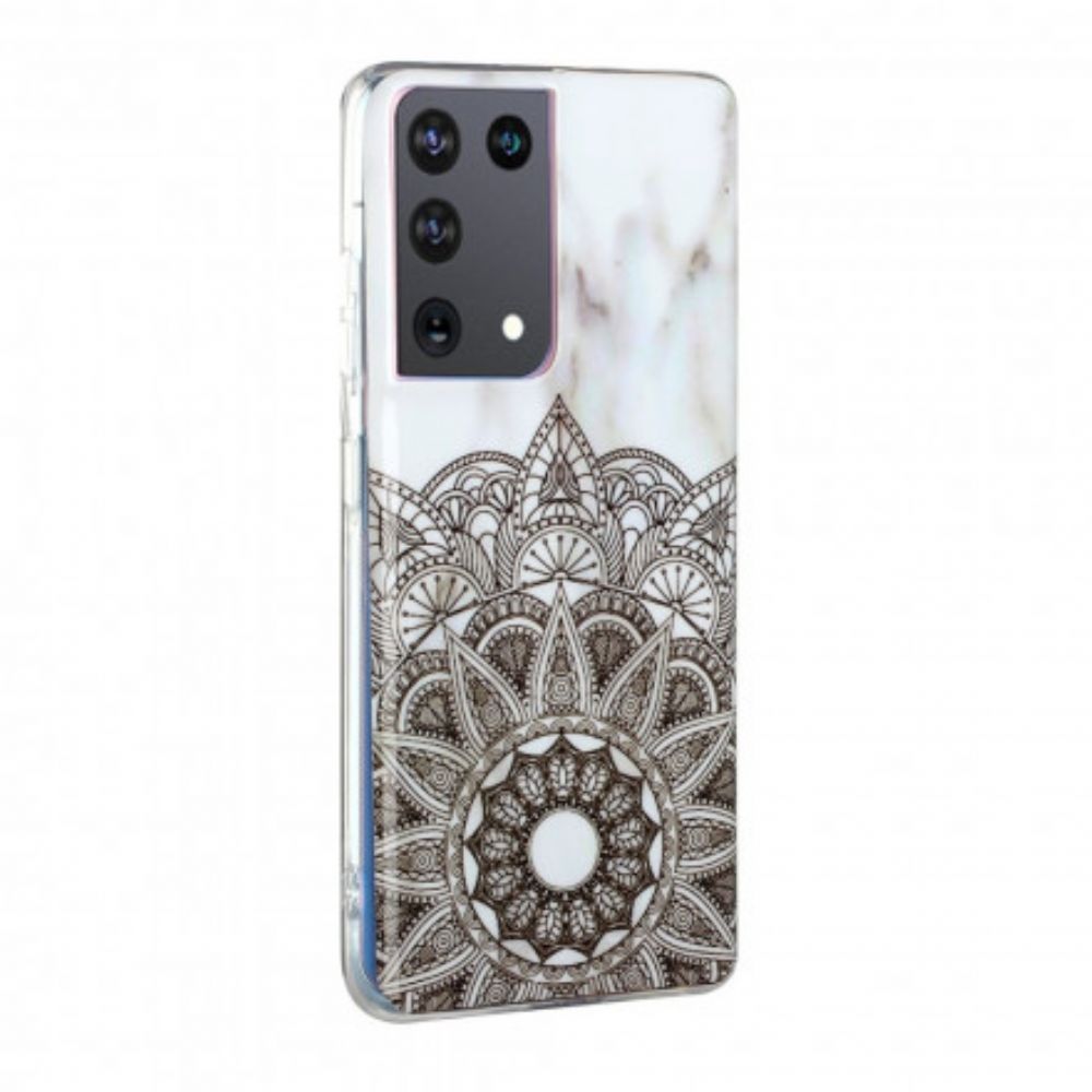 Hoesje voor Samsung Galaxy S21 Ultra 5G Marmeren Mandala