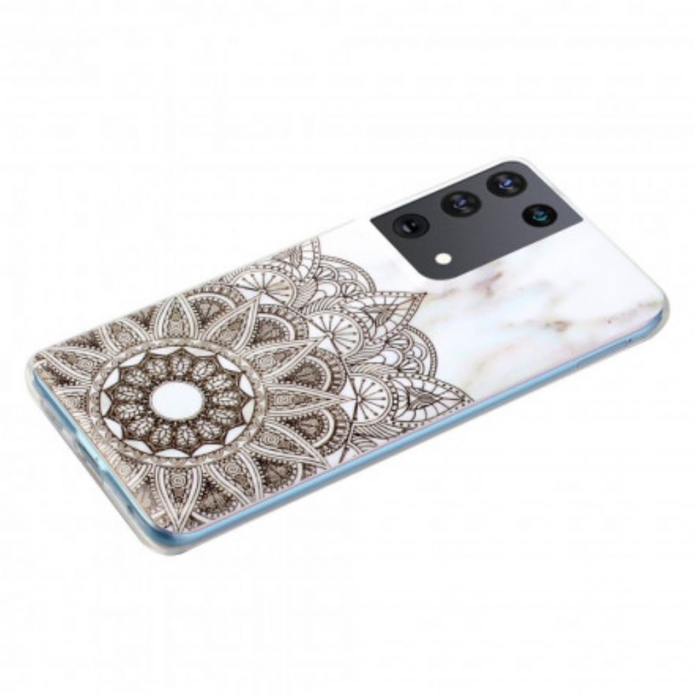 Hoesje voor Samsung Galaxy S21 Ultra 5G Marmeren Mandala