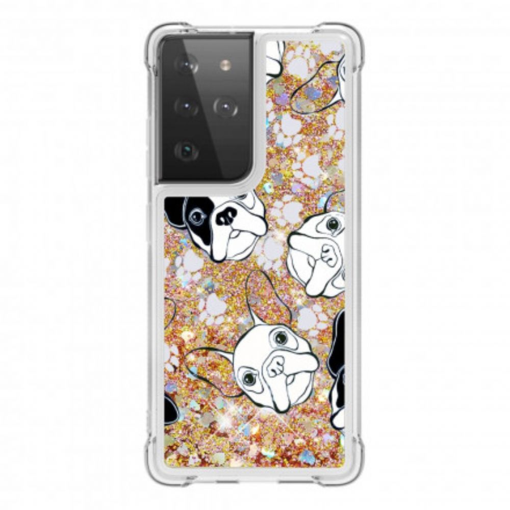 Hoesje voor Samsung Galaxy S21 Ultra 5G Meneer Glitterhond