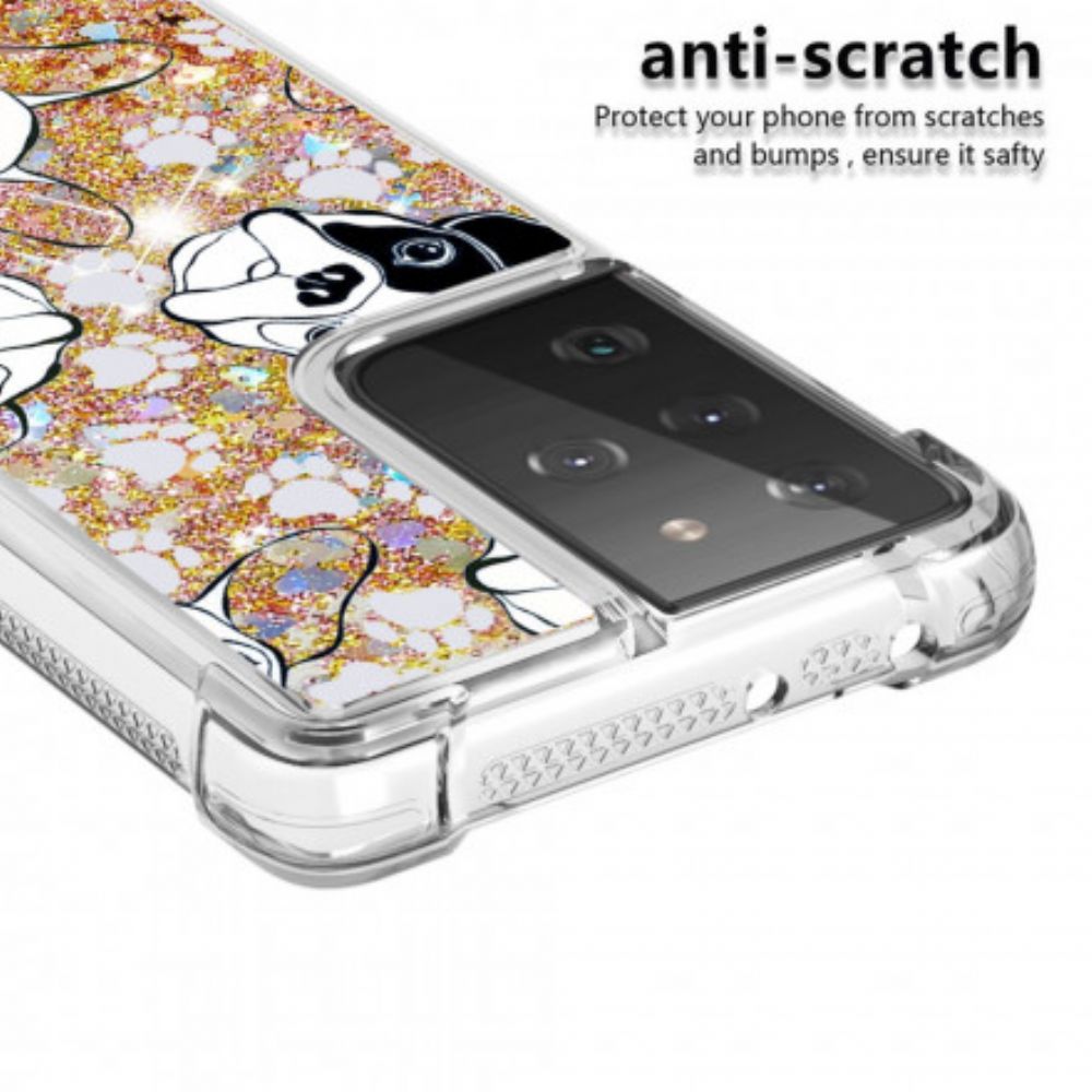 Hoesje voor Samsung Galaxy S21 Ultra 5G Meneer Glitterhond