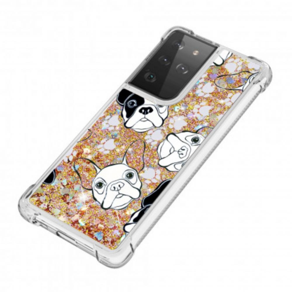 Hoesje voor Samsung Galaxy S21 Ultra 5G Meneer Glitterhond