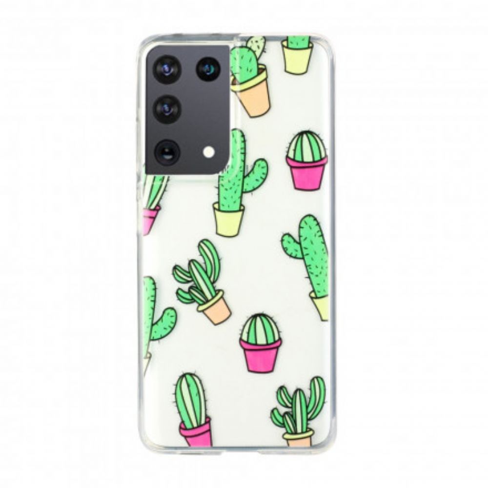 Hoesje voor Samsung Galaxy S21 Ultra 5G Mini Cactussen