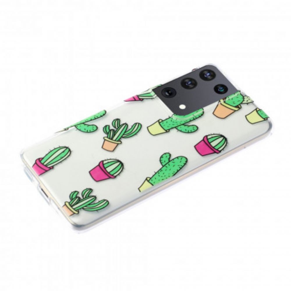 Hoesje voor Samsung Galaxy S21 Ultra 5G Mini Cactussen