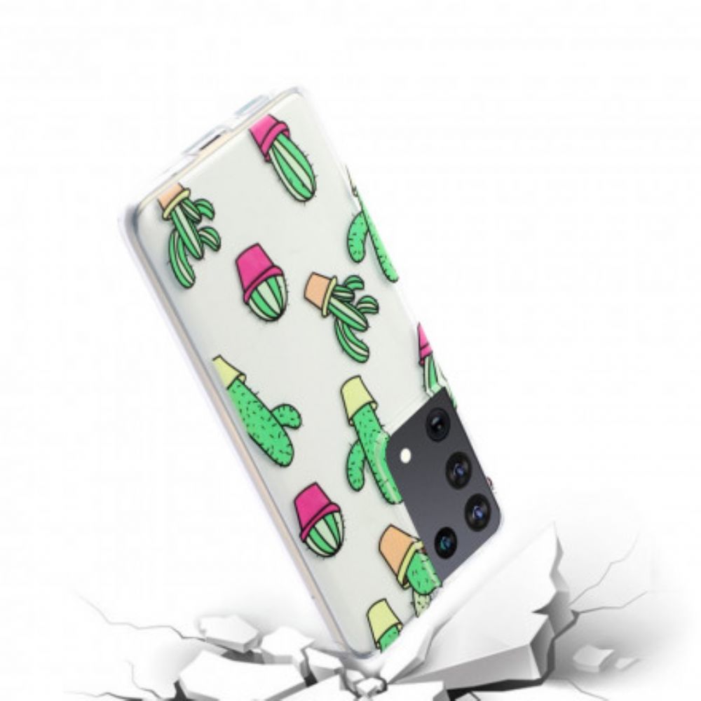 Hoesje voor Samsung Galaxy S21 Ultra 5G Mini Cactussen