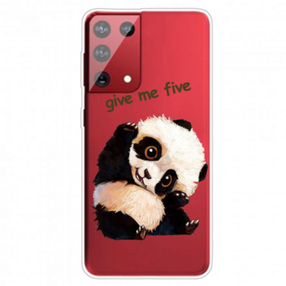 Hoesje voor Samsung Galaxy S21 Ultra 5G Panda Geef Me Vijf