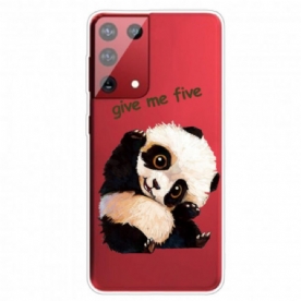 Hoesje voor Samsung Galaxy S21 Ultra 5G Panda Geef Me Vijf