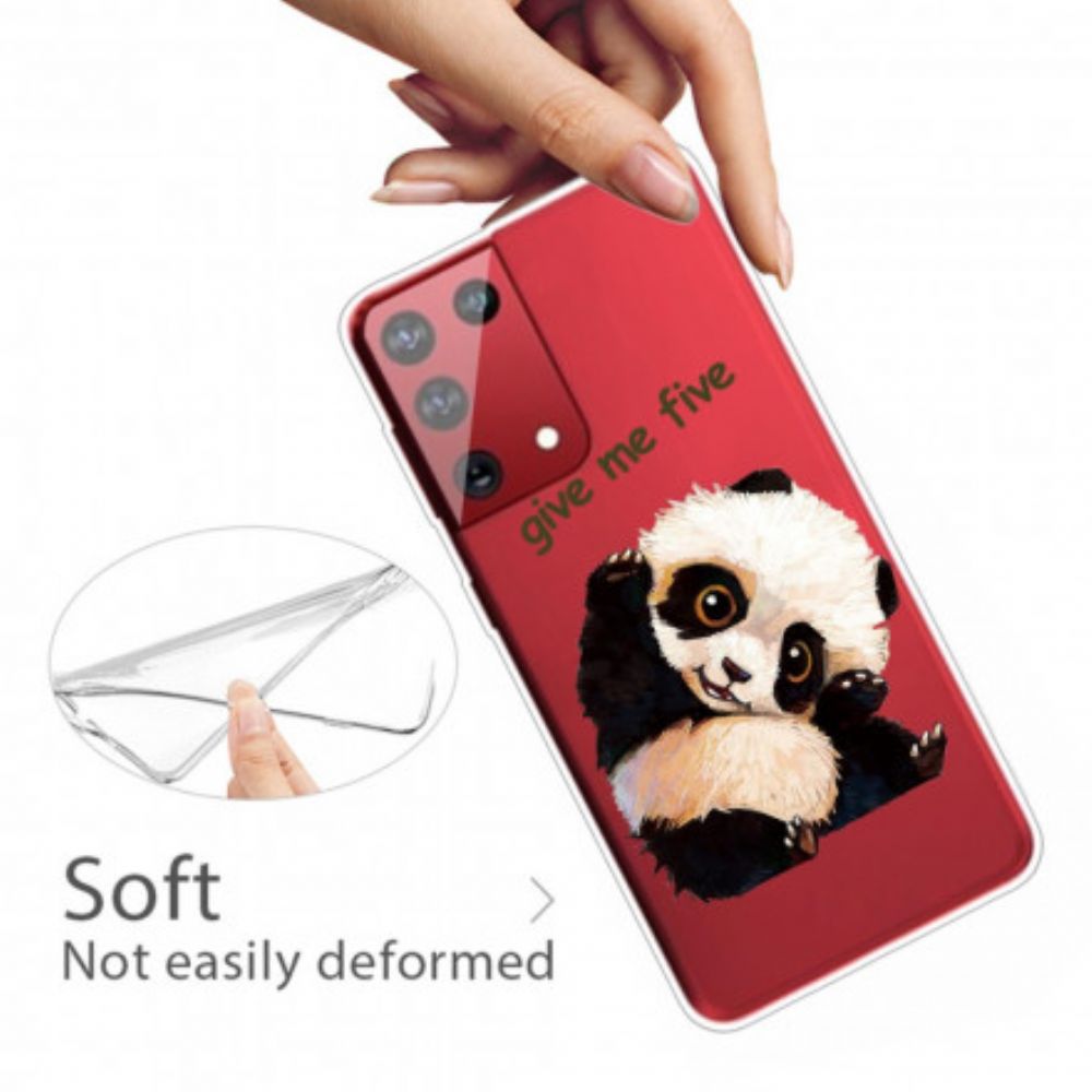 Hoesje voor Samsung Galaxy S21 Ultra 5G Panda Geef Me Vijf