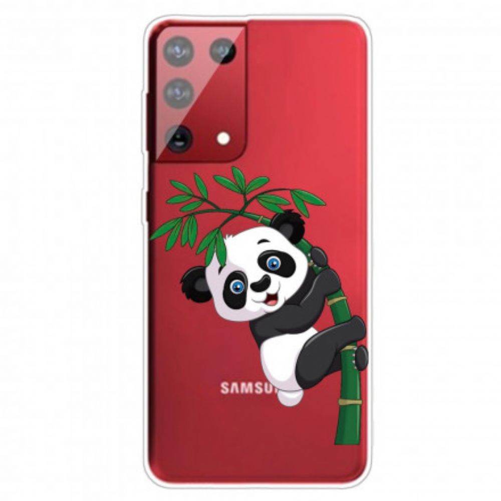 Hoesje voor Samsung Galaxy S21 Ultra 5G Panda Op Bamboe