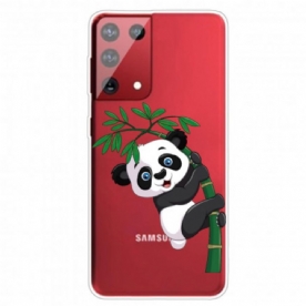 Hoesje voor Samsung Galaxy S21 Ultra 5G Panda Op Bamboe