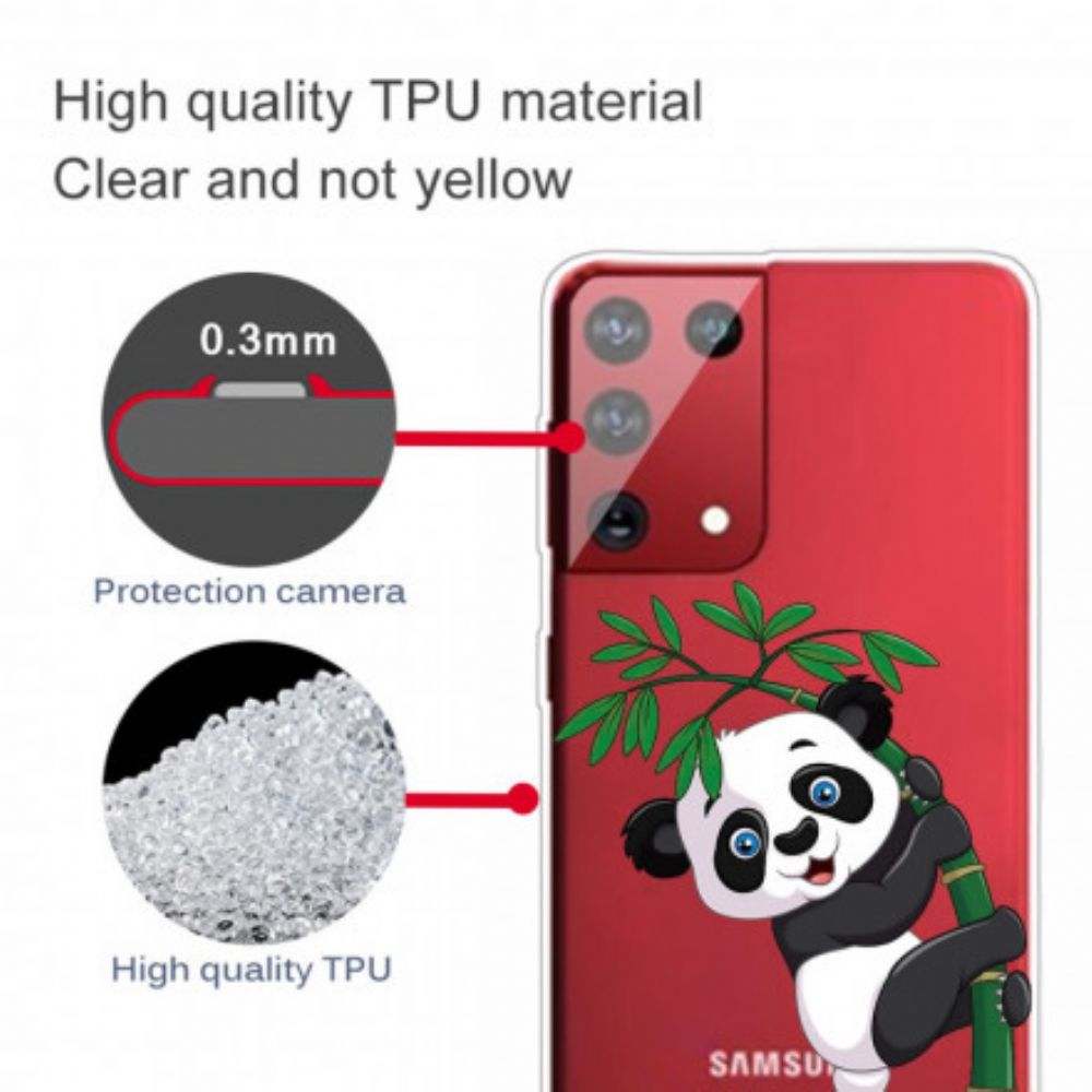 Hoesje voor Samsung Galaxy S21 Ultra 5G Panda Op Bamboe