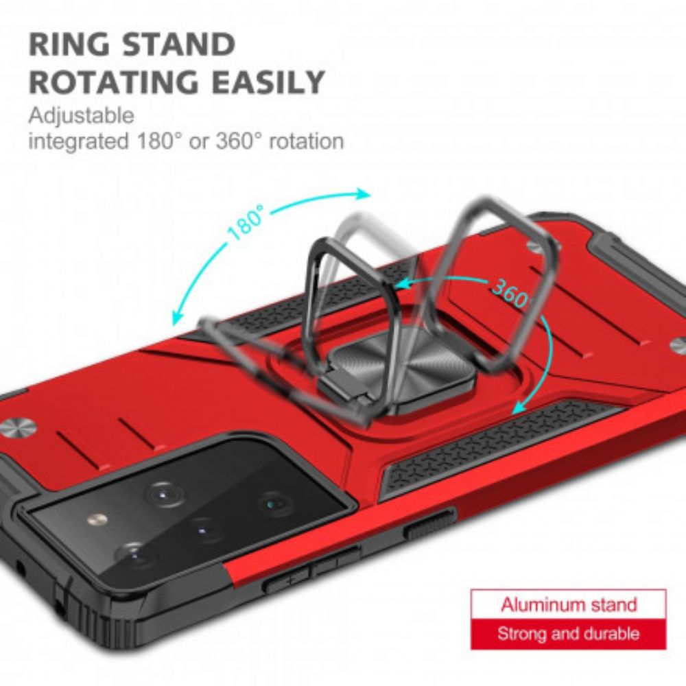 Hoesje voor Samsung Galaxy S21 Ultra 5G Sterke Afneembare Ring