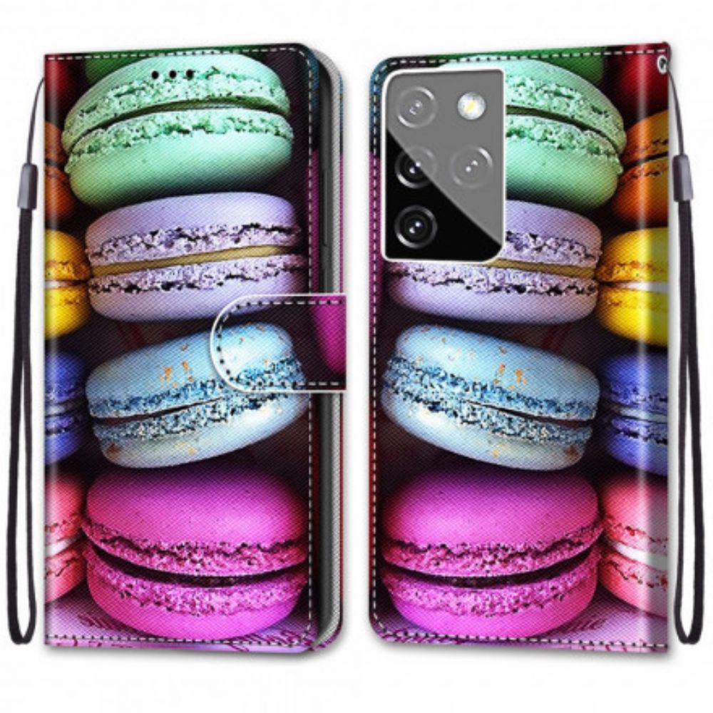 Leren Hoesje voor Samsung Galaxy S21 Ultra 5G Bitterkoekjes