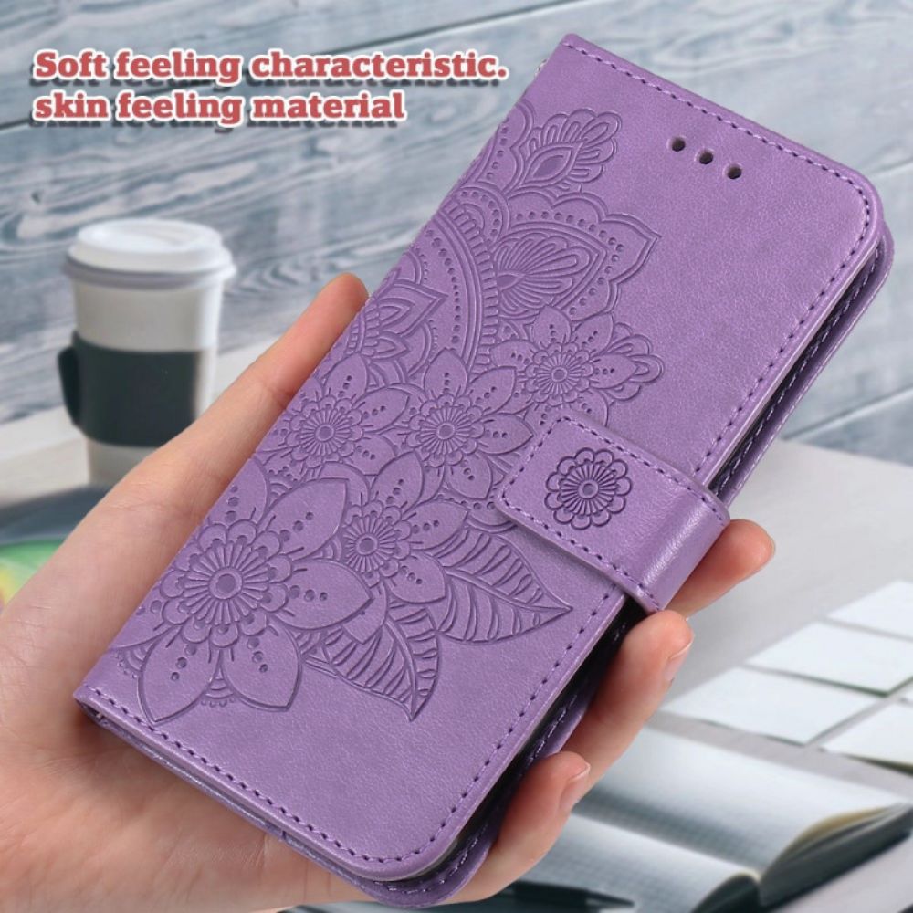 Leren Hoesje voor Samsung Galaxy S21 Ultra 5G Bloemenmandala