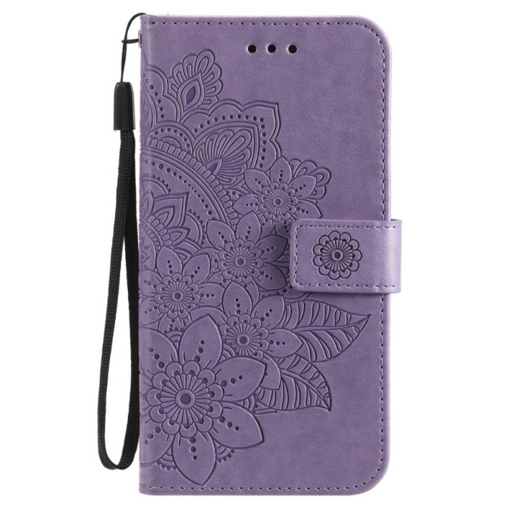 Leren Hoesje voor Samsung Galaxy S21 Ultra 5G Bloemenmandala