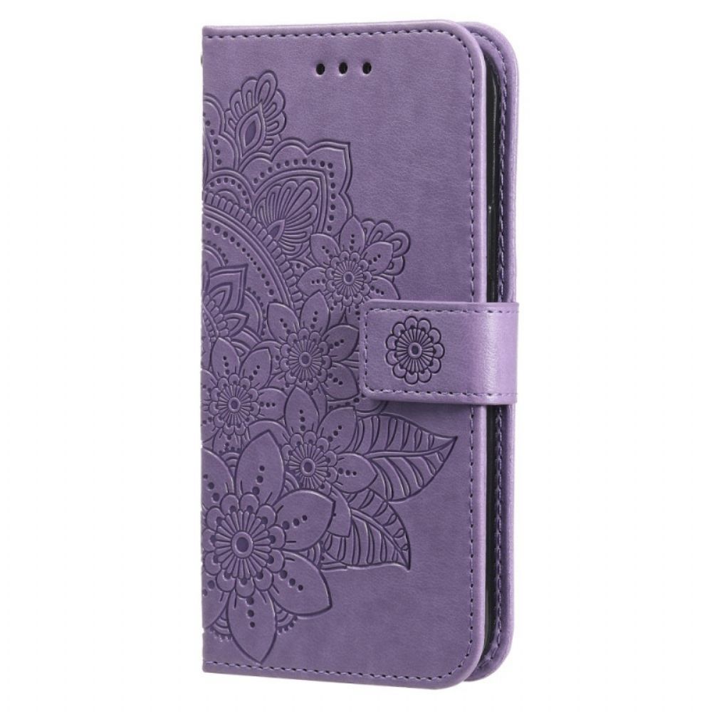 Leren Hoesje voor Samsung Galaxy S21 Ultra 5G Bloemenmandala