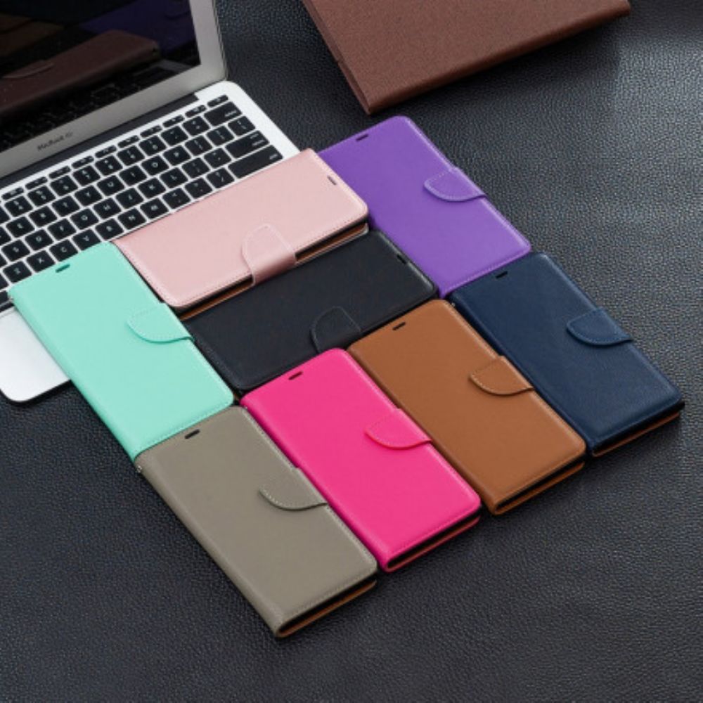 Leren Hoesje voor Samsung Galaxy S21 Ultra 5G Folio-hoesje Litchi Flap Schuin