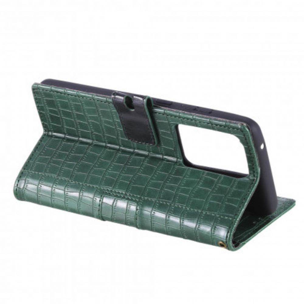 Leren Hoesje voor Samsung Galaxy S21 Ultra 5G Helemaal Croc