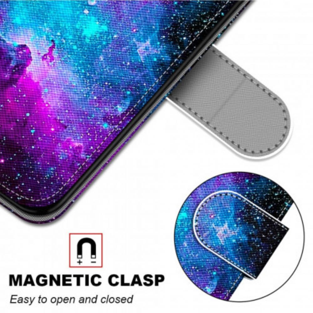 Leren Hoesje voor Samsung Galaxy S21 Ultra 5G Kosmische Hemel