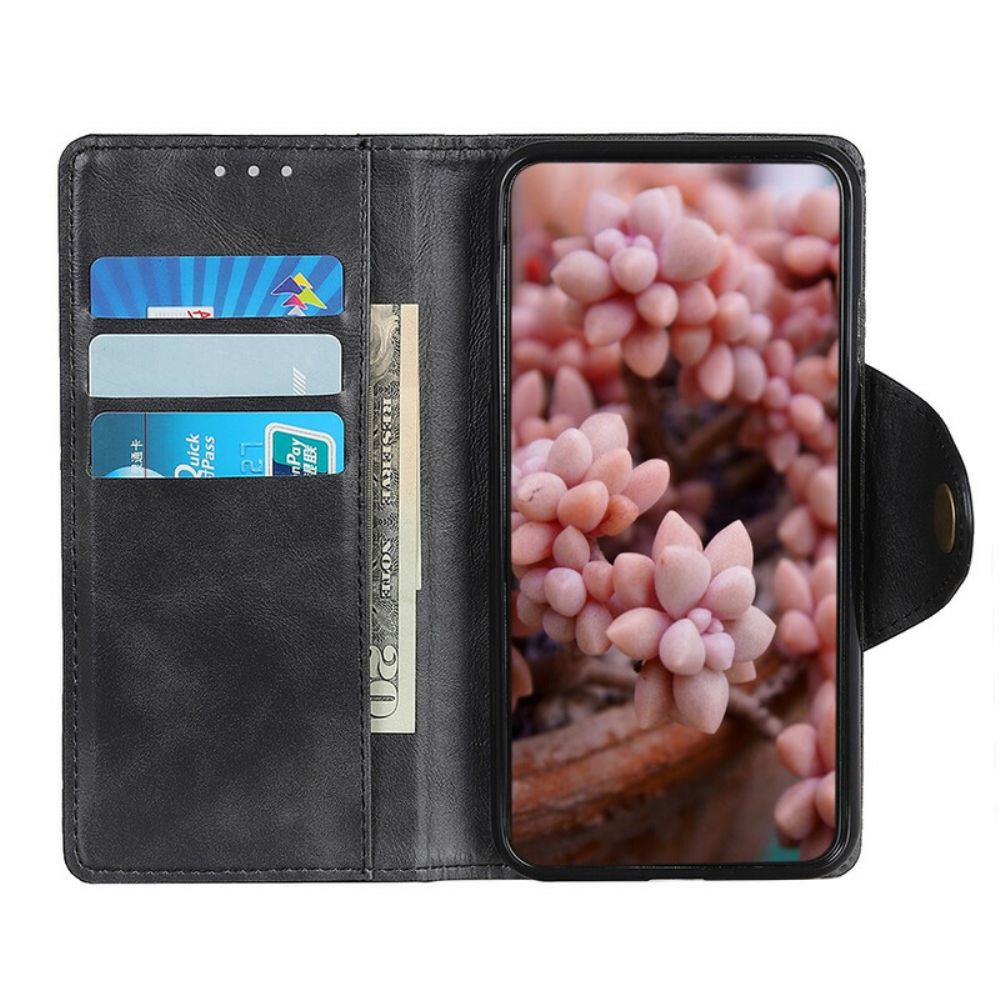 Leren Hoesje voor Samsung Galaxy S21 Ultra 5G Kunstleer Vintage Knoop