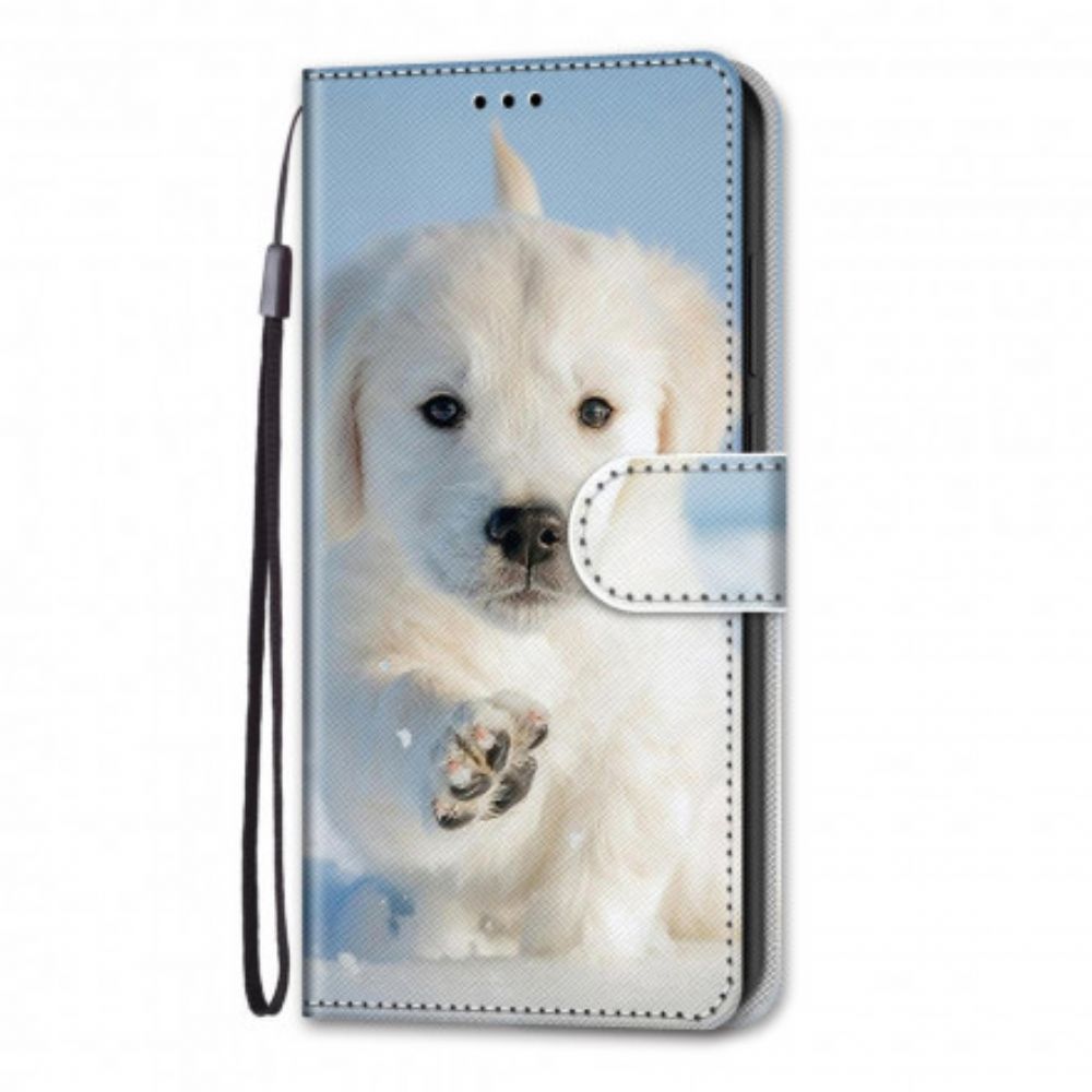 Leren Hoesje voor Samsung Galaxy S21 Ultra 5G Leuke Hond