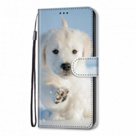 Leren Hoesje voor Samsung Galaxy S21 Ultra 5G Leuke Hond