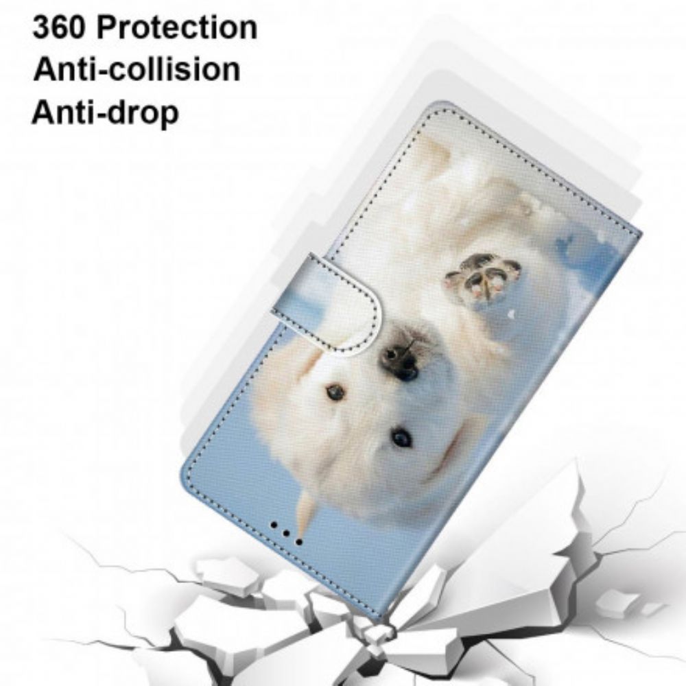 Leren Hoesje voor Samsung Galaxy S21 Ultra 5G Leuke Hond