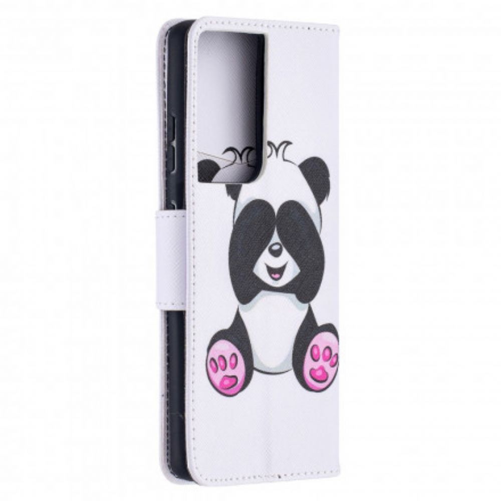 Leren Hoesje voor Samsung Galaxy S21 Ultra 5G Pandaplezier