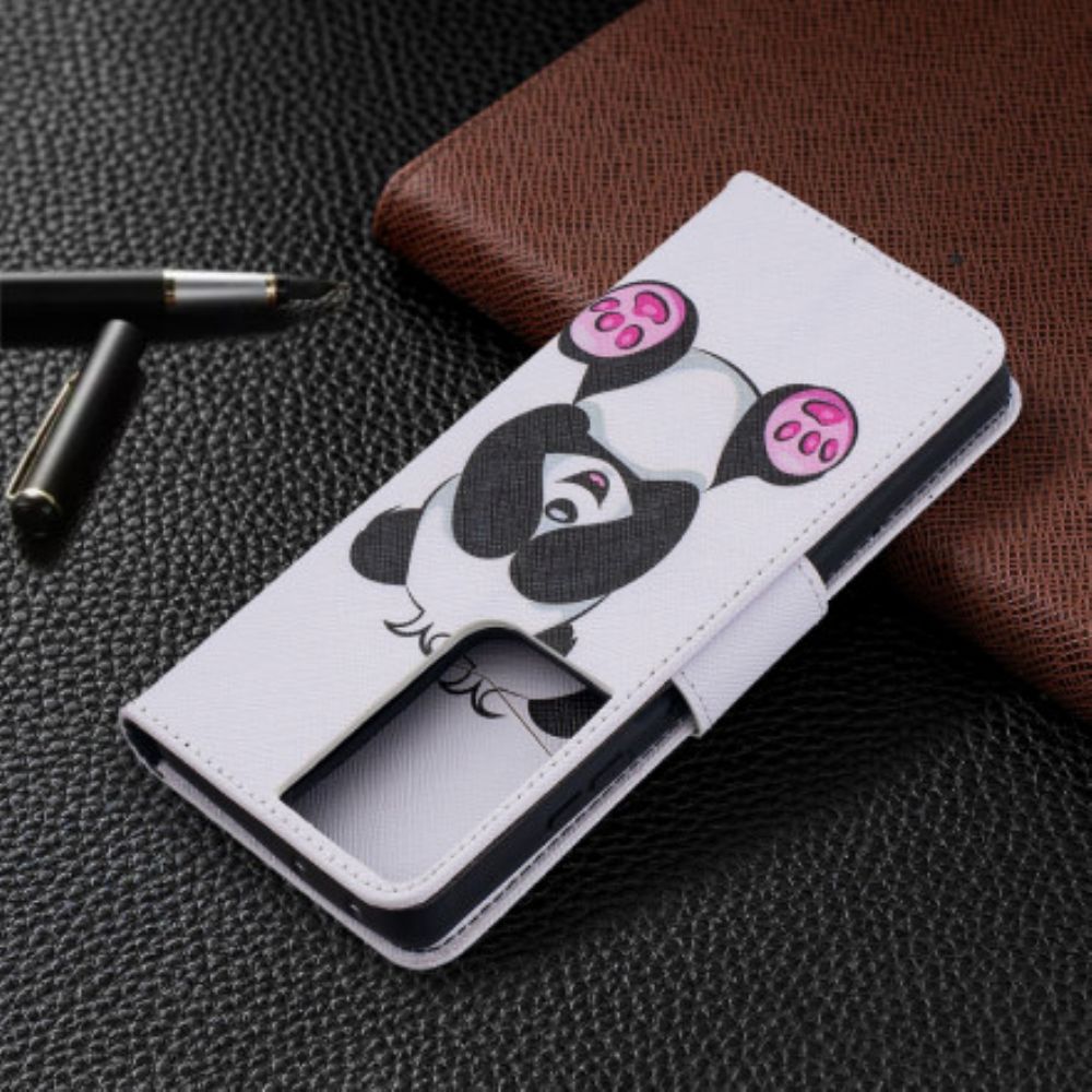 Leren Hoesje voor Samsung Galaxy S21 Ultra 5G Pandaplezier