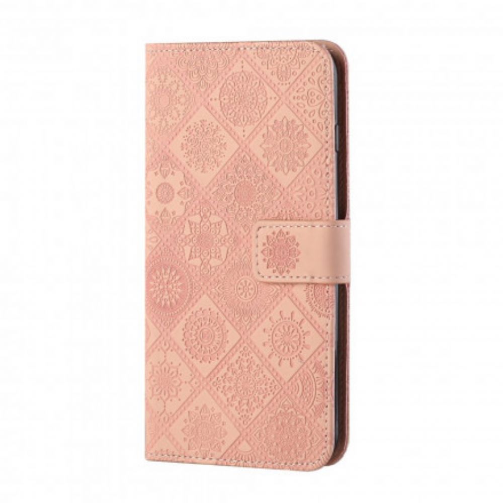 Leren Hoesje voor Samsung Galaxy S21 Ultra 5G Tapijtpatroon