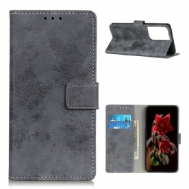 Leren Hoesje voor Samsung Galaxy S21 Ultra 5G Vintage Kunstleer