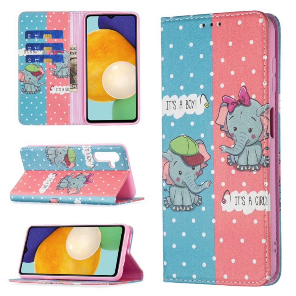 Bescherming Hoesje voor Samsung Galaxy A13 5G Folio-hoesje Baby Olifanten