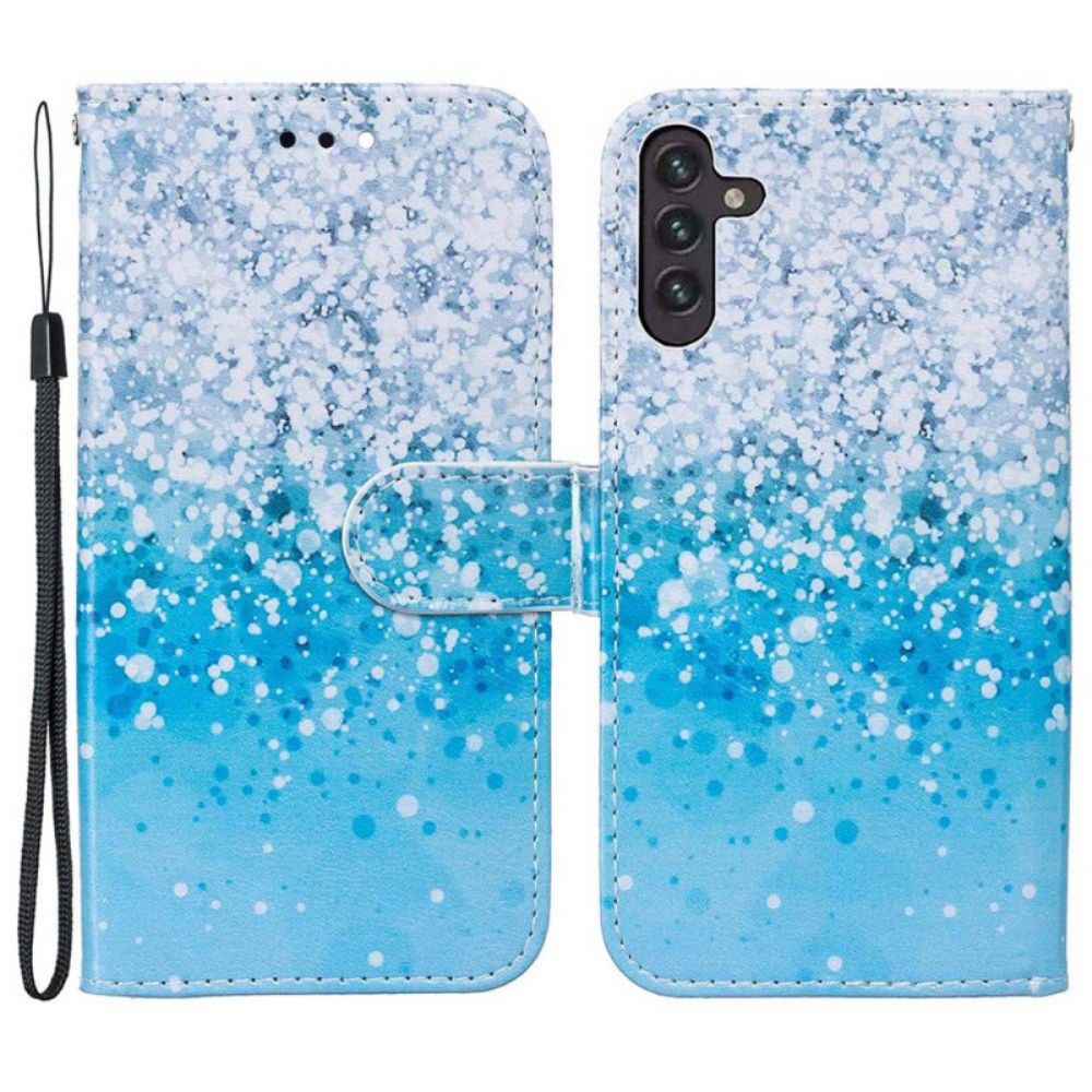 Folio-hoesje voor Samsung Galaxy A13 5G Blauw Glitterverloop