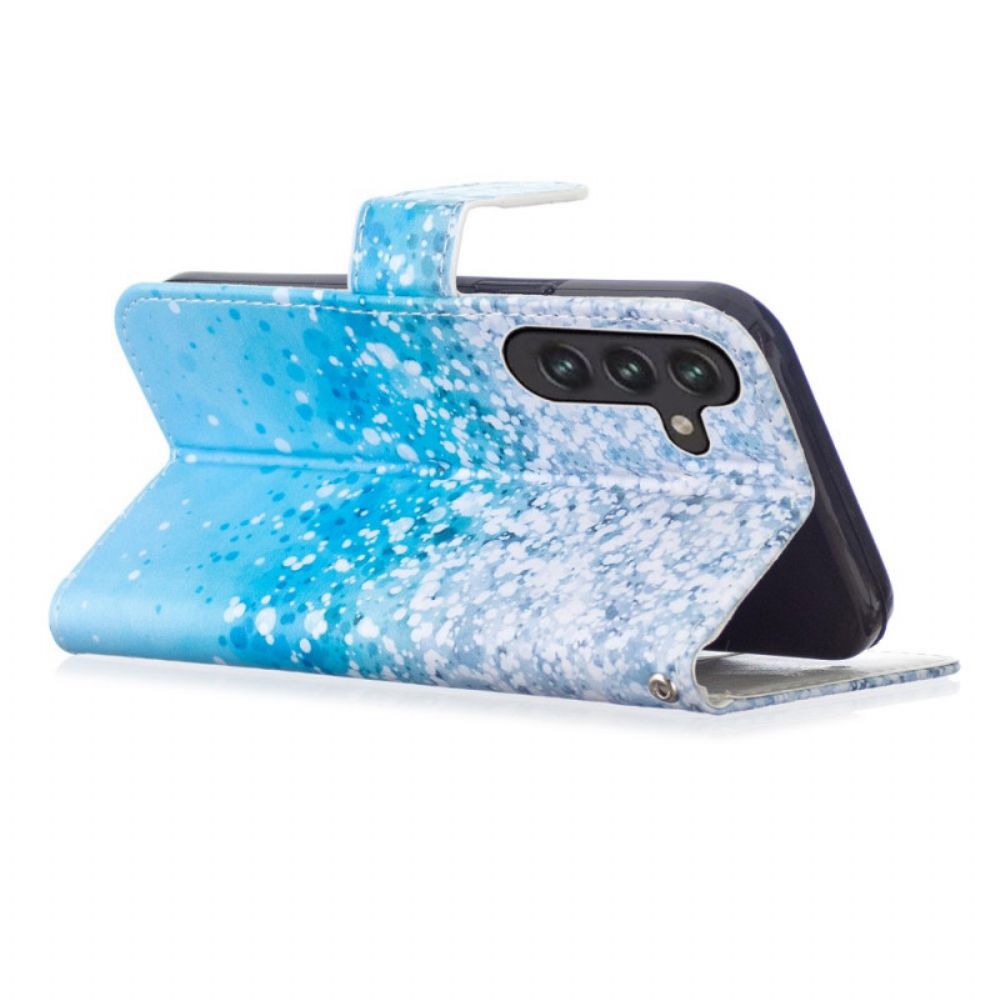 Folio-hoesje voor Samsung Galaxy A13 5G Blauw Glitterverloop