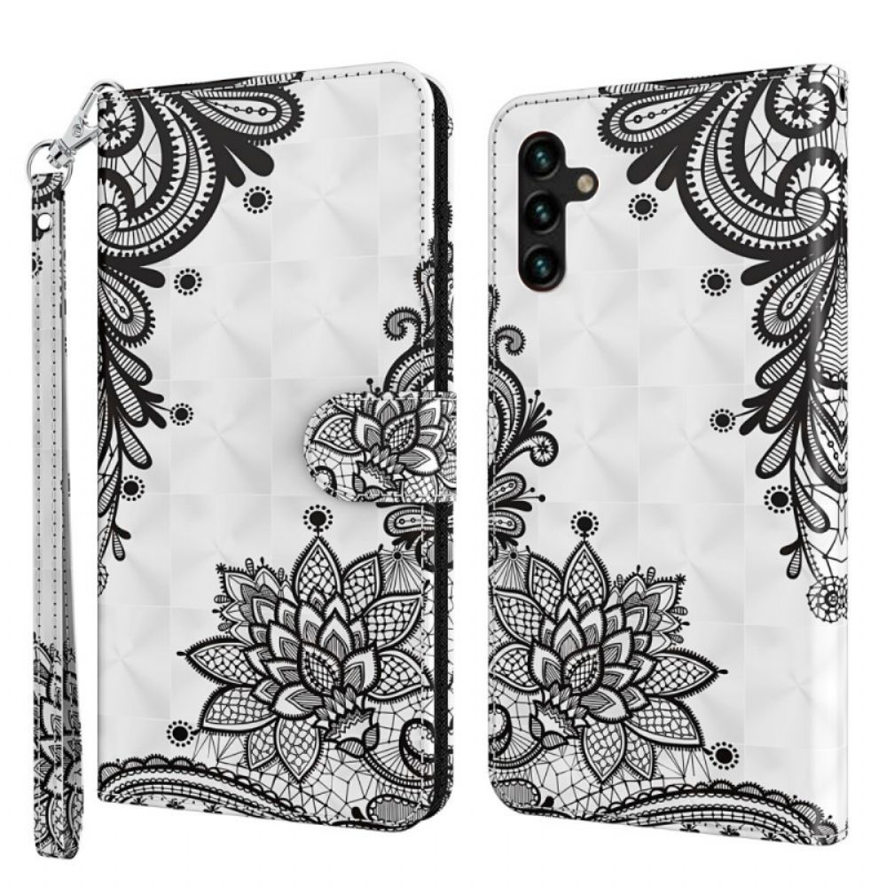 Folio-hoesje voor Samsung Galaxy A13 5G Chique Kant