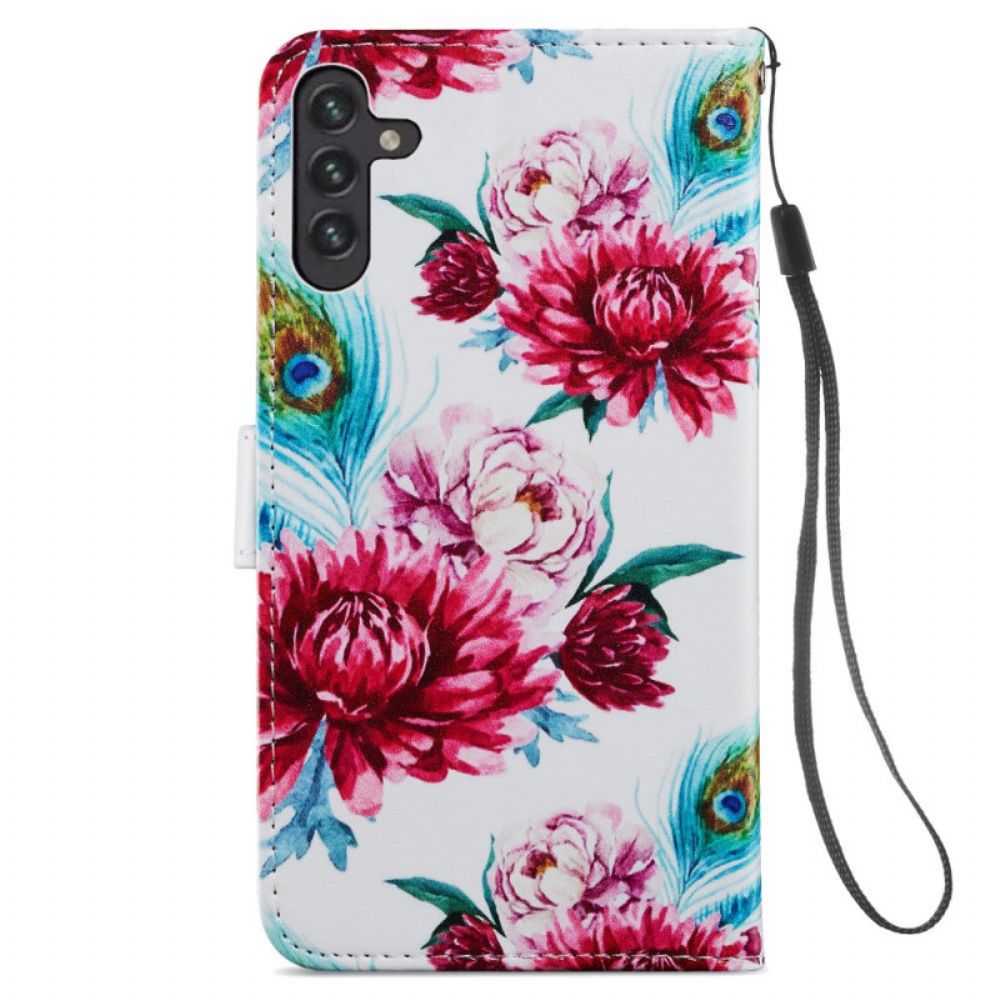 Folio-hoesje voor Samsung Galaxy A13 5G Intense Bloemen