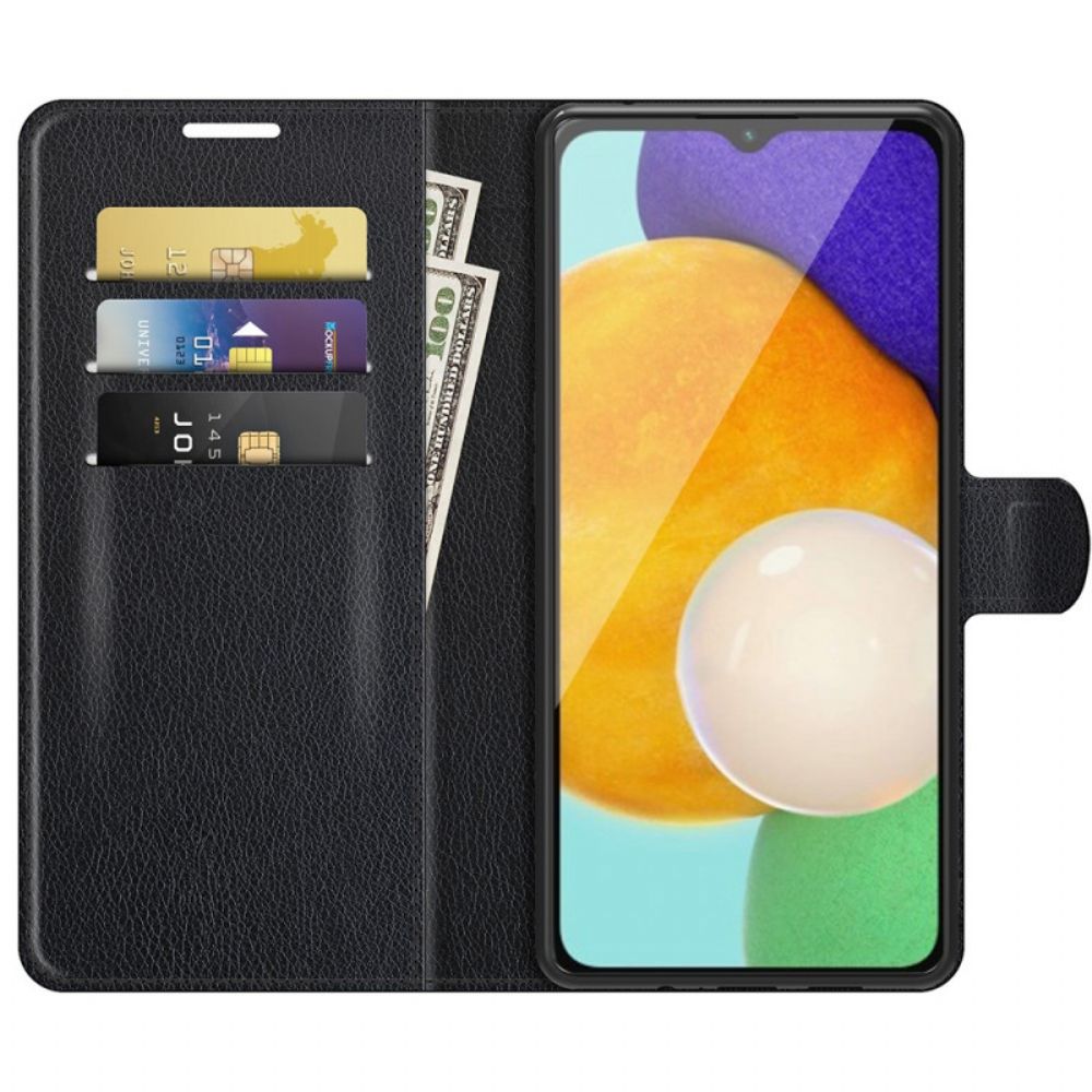 Folio-hoesje voor Samsung Galaxy A13 5G Klassiek Litchi-leereffect