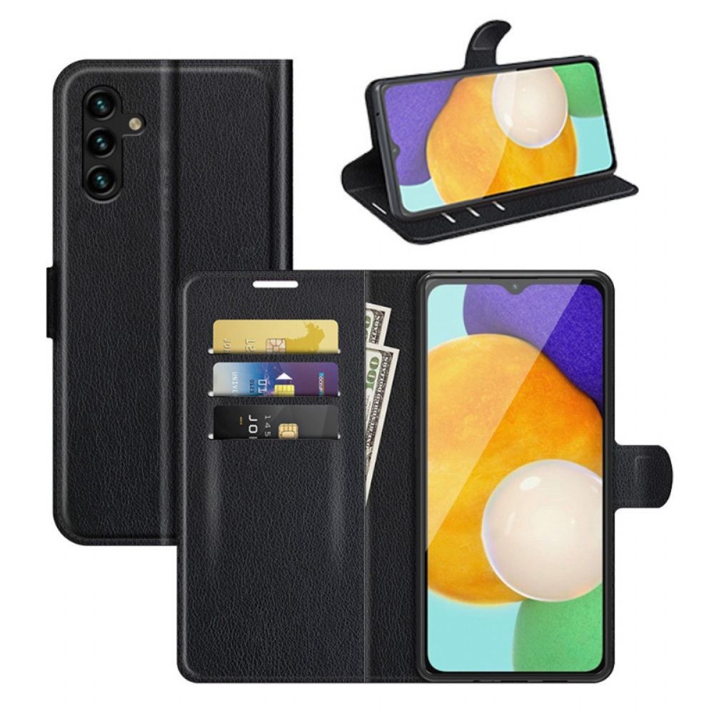 Folio-hoesje voor Samsung Galaxy A13 5G Klassiek Litchi-leereffect