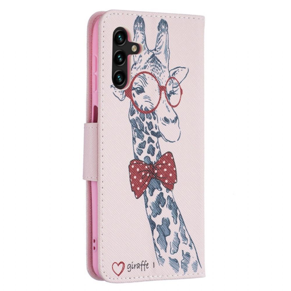 Folio-hoesje voor Samsung Galaxy A13 5G Nerdy Giraf