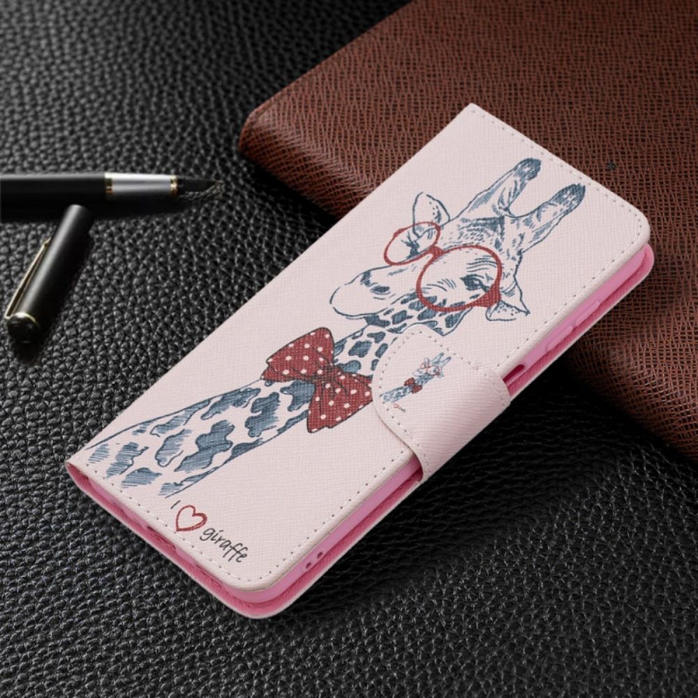 Folio-hoesje voor Samsung Galaxy A13 5G Nerdy Giraf