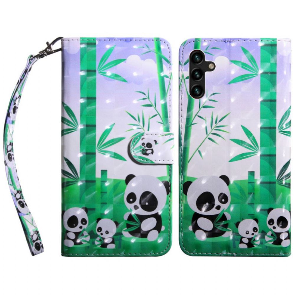 Folio-hoesje voor Samsung Galaxy A13 5G Panda-familie