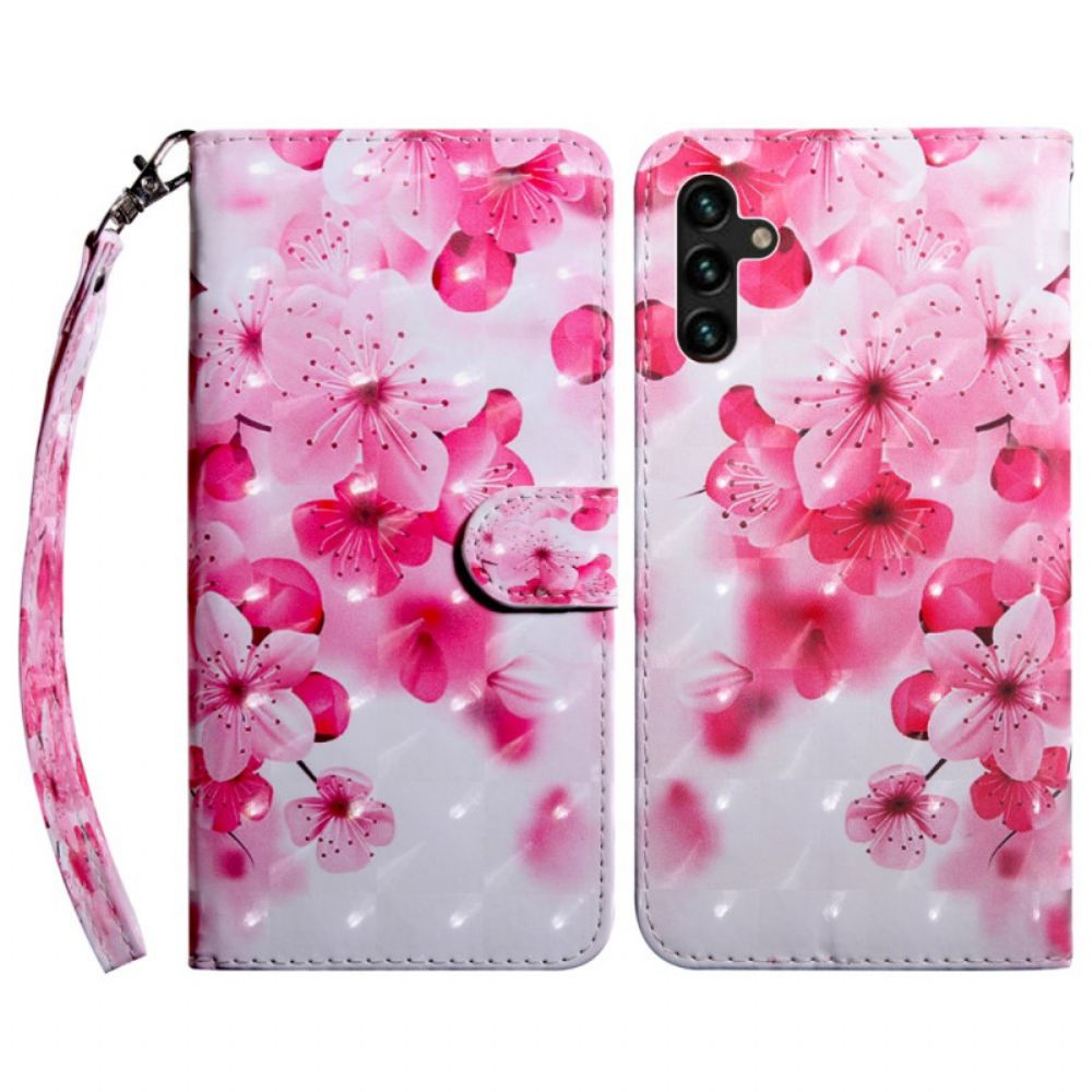 Folio-hoesje voor Samsung Galaxy A13 5G Roze Bloemen