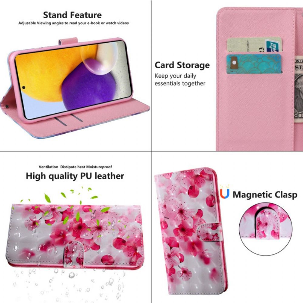 Folio-hoesje voor Samsung Galaxy A13 5G Roze Bloemen