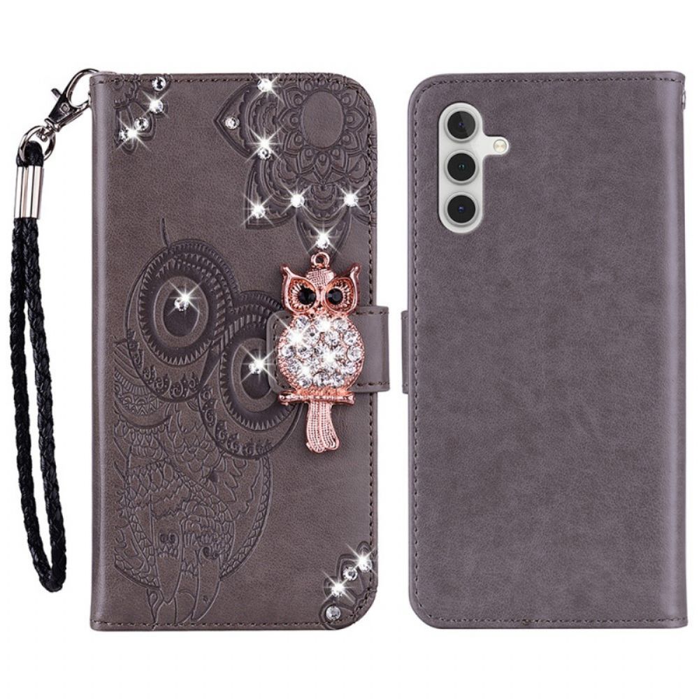 Folio-hoesje voor Samsung Galaxy A13 5G Uil Mandala En Charm