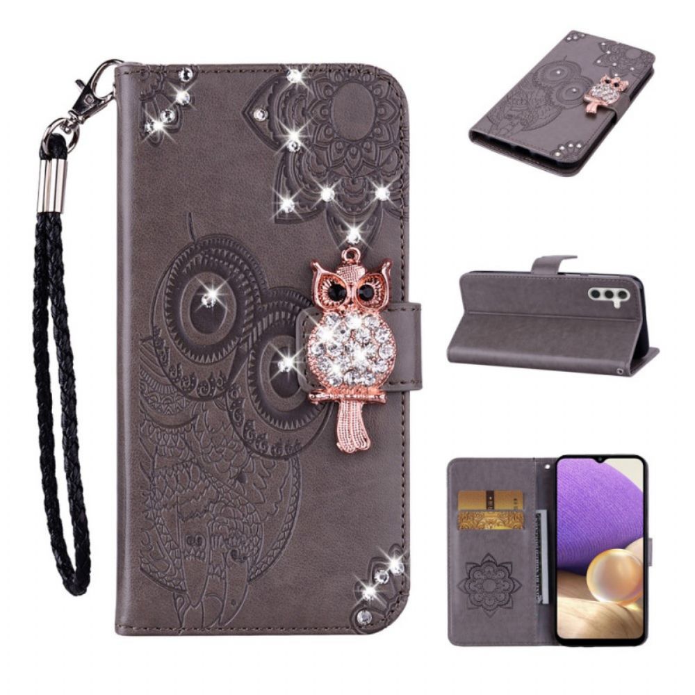 Folio-hoesje voor Samsung Galaxy A13 5G Uil Mandala En Charm