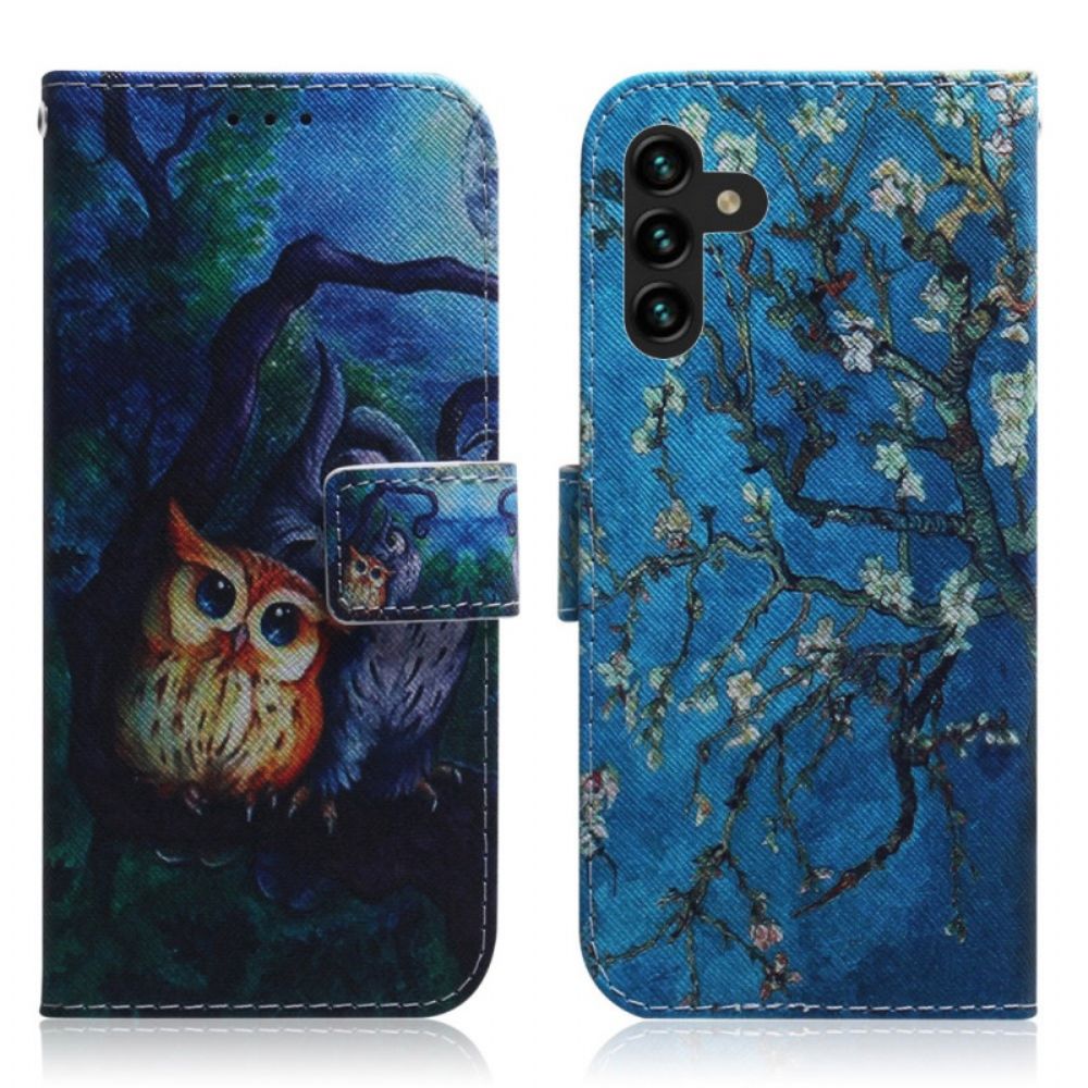 Folio-hoesje voor Samsung Galaxy A13 5G Uilen Schilderen